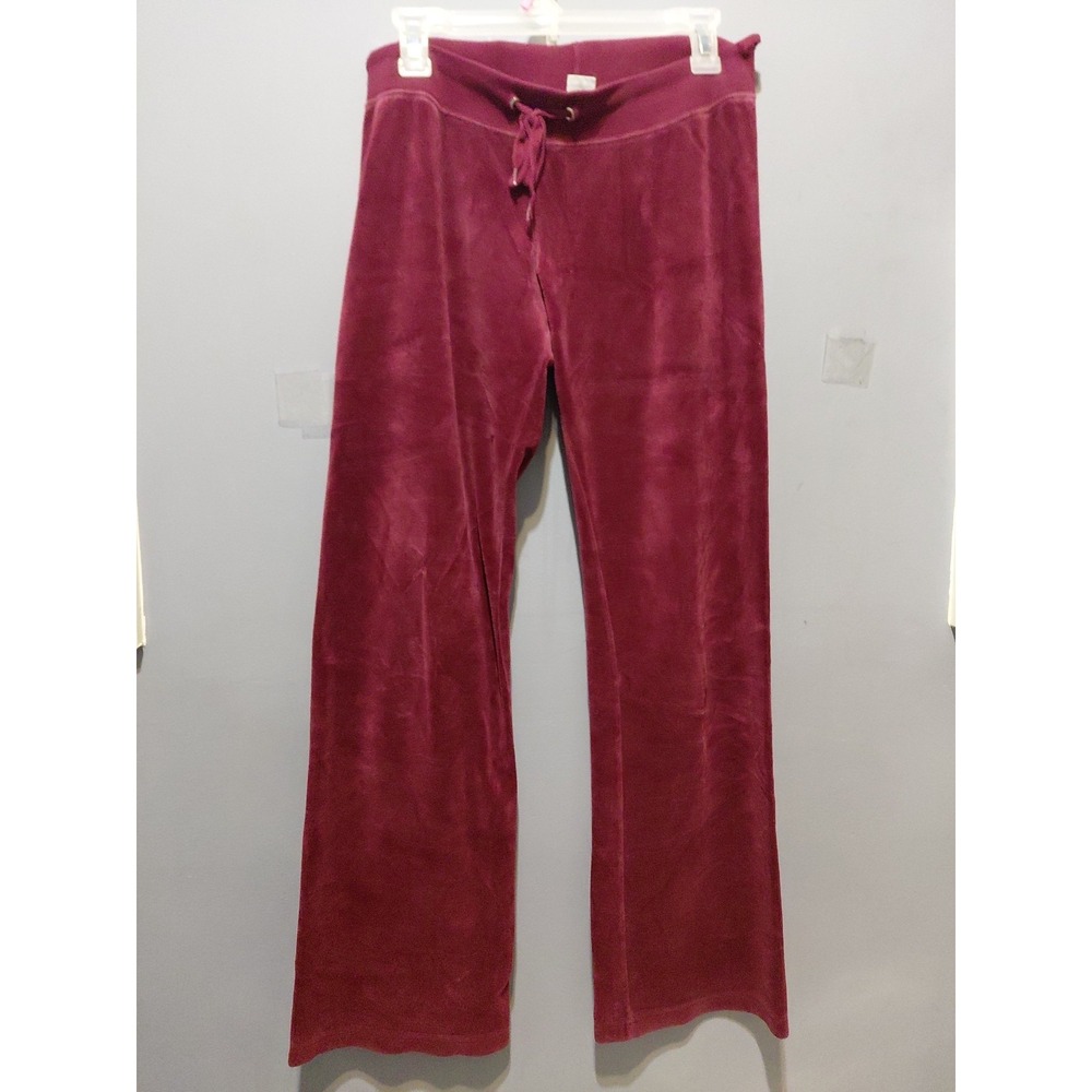 Vintage Y2K Tilt Tie Front Low Rise Velvety Hip Hugger Flare Leg Pants L Track
